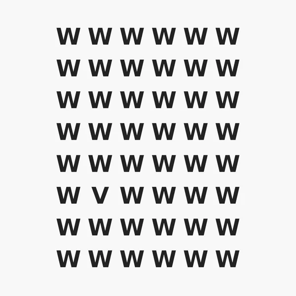 Hidden letter puzzle from the book: a grid of the letter W in which one letter is different